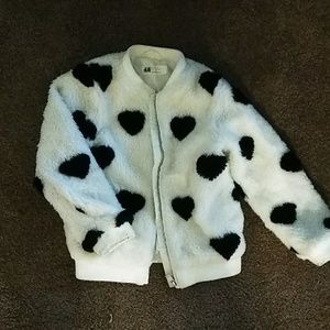 H&M Heart Shaped Design Fur Coat